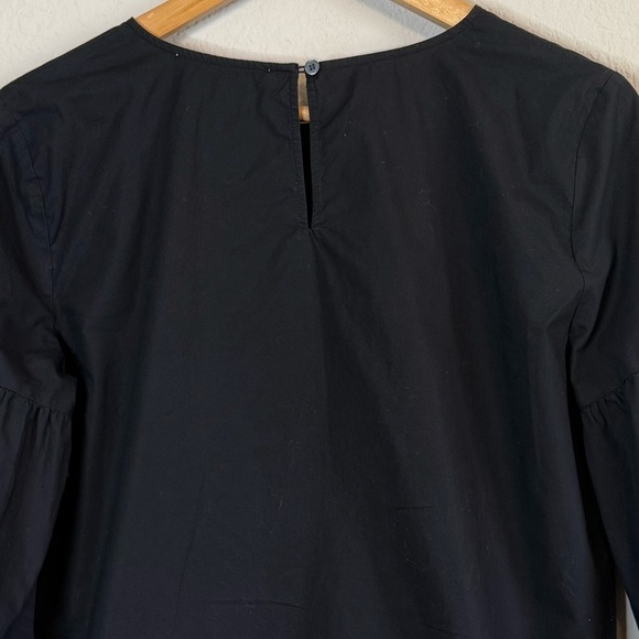 Loft Parrot Jungle Bell Mid Sleeve Embroidered Colorful Floral Black Shirt Top - Picture 8 of 12